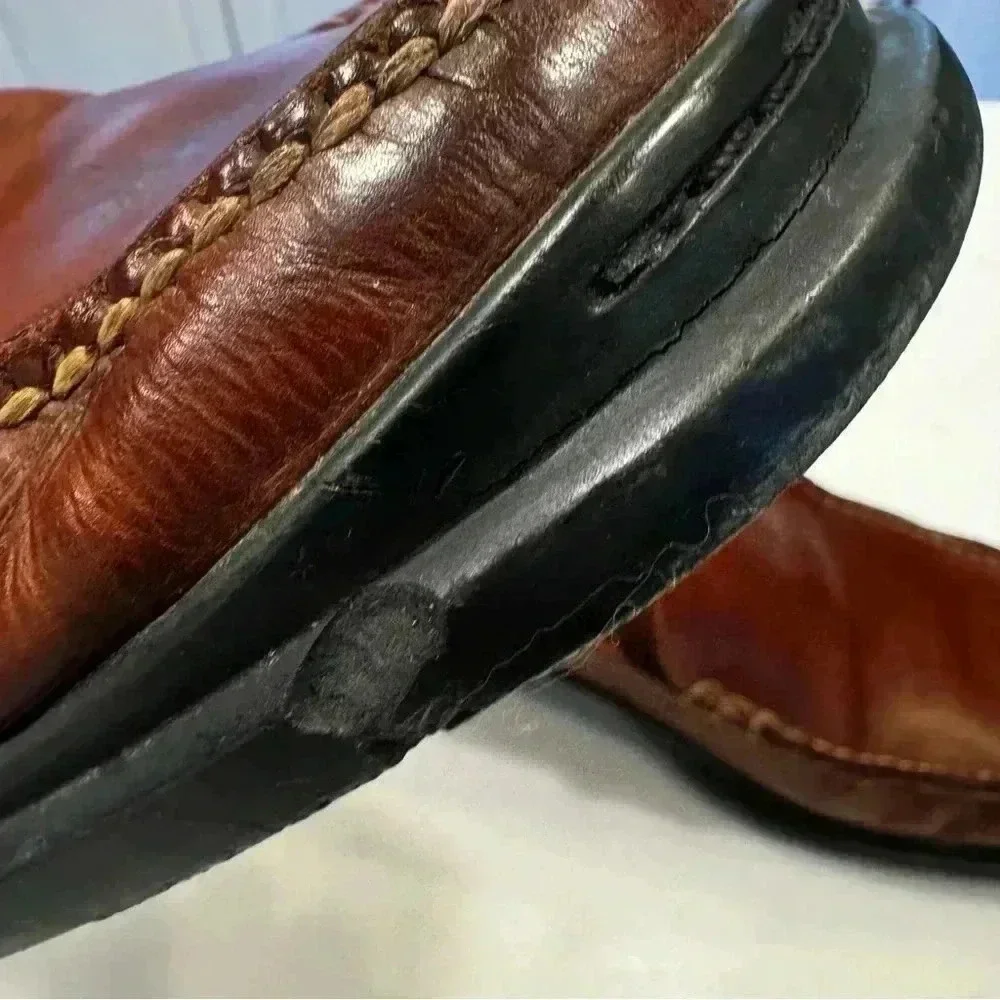 Cole Haan NikeAir Soles Mens Size 13 Brown Leather Slip On Loafers